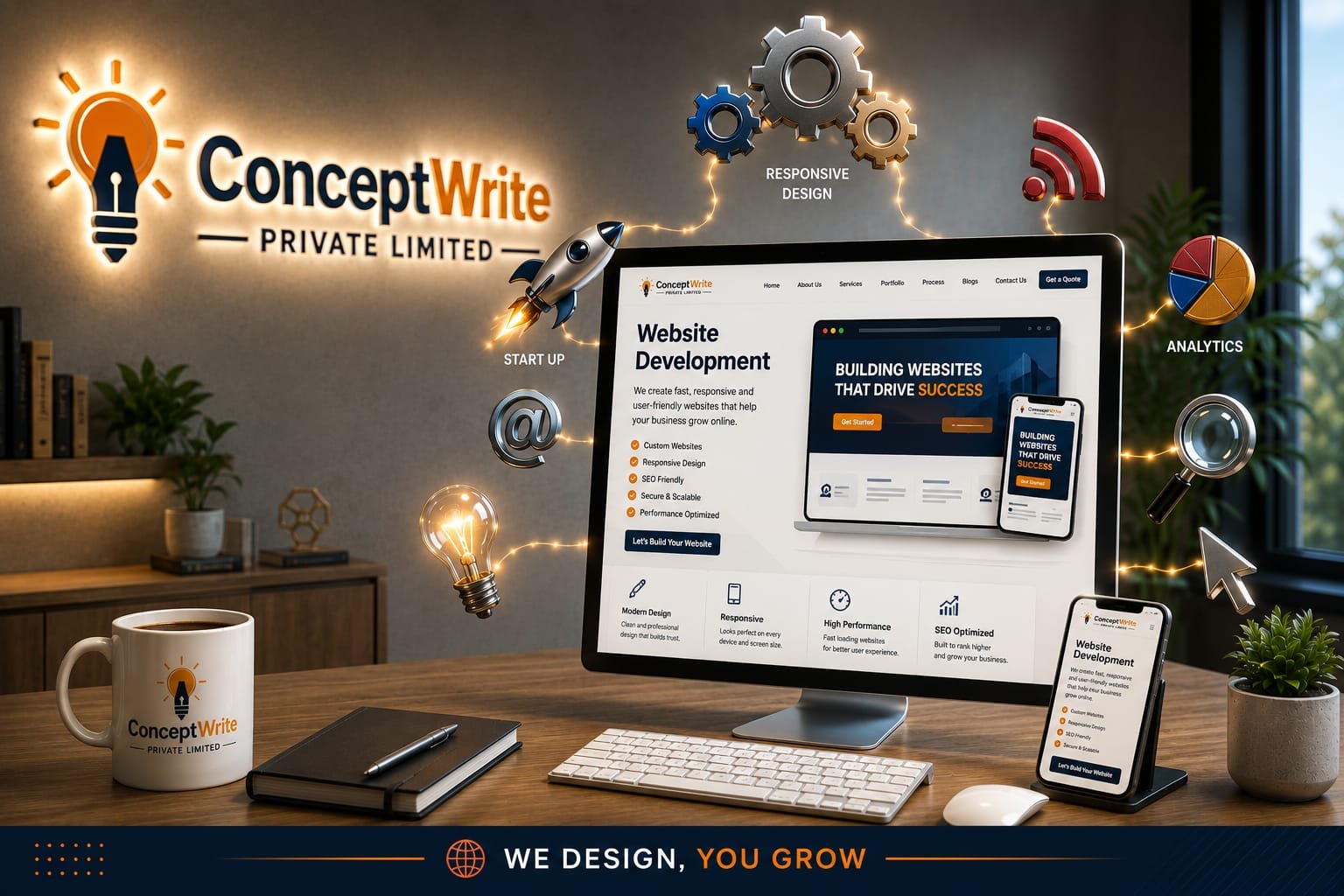 Website creation illustration